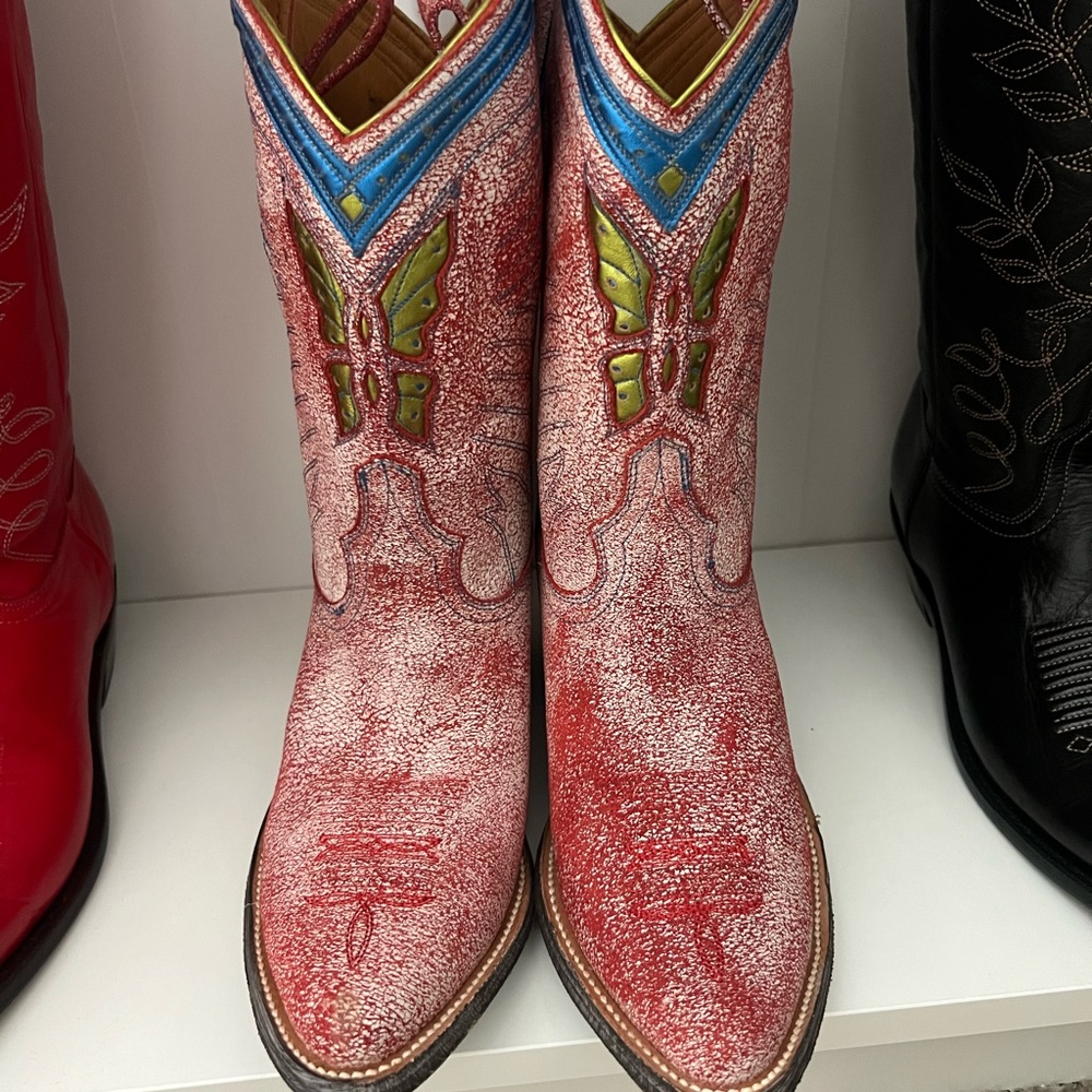 Old Gringo mariposa loca cowboy boots size 9 brand new butterfly leather